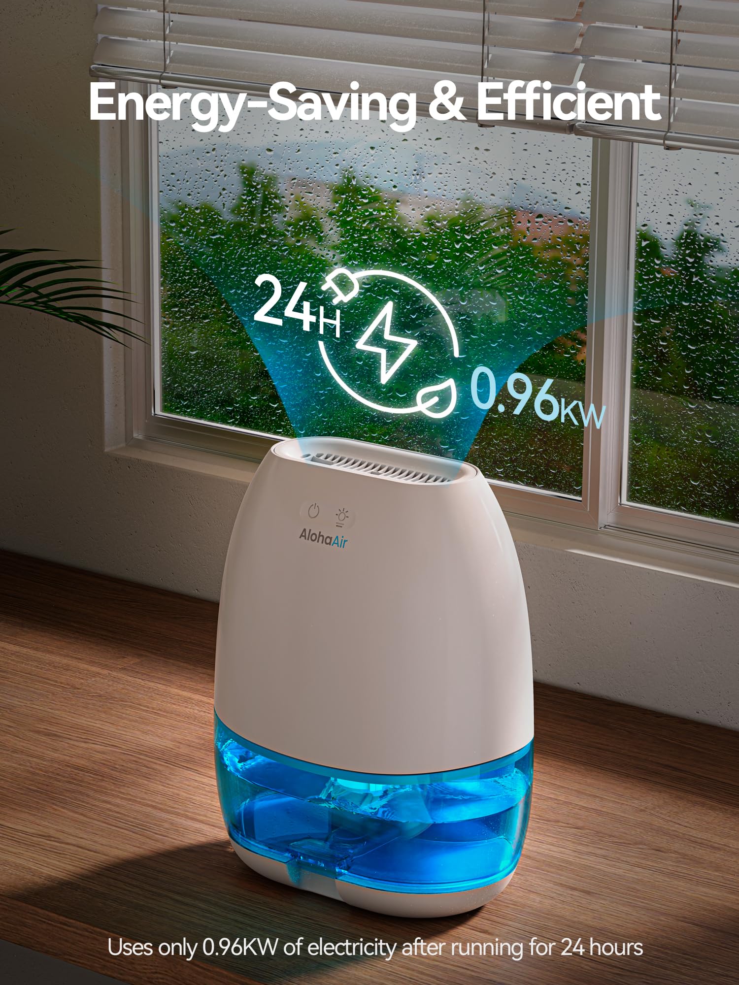 AlohaAir Dehumidifiers for Home, 34 oz Small Dehumidifier for Room, Quiet Dehumidifiers for Bathroom, Bedroom, RV, Closet with Auto Shut Off, 7 Colors Night Light