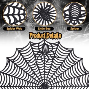 Watayo 10 Pcs Halloween Spider Web Placemats- 15 Inch Heat Insulation Halloween Placemats Spider Web Table Mats- Hollow Out Spiderweb Coasters Placemat for Dining Table Halloween Decoration