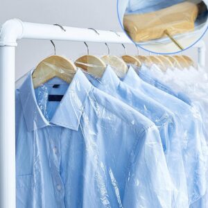 50 Pack Plastic Garment Bags Roll, 60x90 cm Dry Cleaner Bags Plastic Clear, Dust-proof Plastic Garment Bags for Dry Cleaner, Home Storage, Travel, Moving