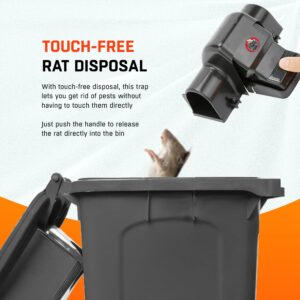 CATCHRANG Rat Traps for Outside, Chipmunk Traps, Indoor & Outdoor Rat Trap Large Fast Kill, Tunneled Design Trap for Big Rats, Squirrel Traps, Effective Rat Killer - 2Pack