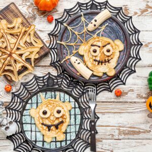 Watayo 10 Pcs Halloween Spider Web Placemats- 15 Inch Heat Insulation Halloween Placemats Spider Web Table Mats- Hollow Out Spiderweb Coasters Placemat for Dining Table Halloween Decoration