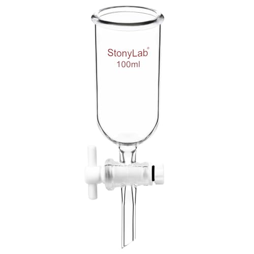 stonylab Dropping Funnel, Borosilicate Glass Burette Funnel with PTFE Stopcock for Laboratory and Home Use, 100 ml