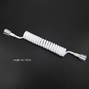 Spring Tube, Flexible Shower Hose for Water Plumbing Toilet Bidet Sprayer BathroomGarden Tools Muslim Parts & Connectors (White)