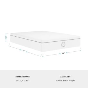 Martha Stewart SleepComplete Full Mattress in a Box, Firm Pocket Spring and Foam Hybrid Mattress, Dual-Action Cooling, 5-Way Zoning, Coolweave Cover, 12 ", White