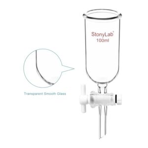 stonylab Dropping Funnel, Borosilicate Glass Burette Funnel with PTFE Stopcock for Laboratory and Home Use, 100 ml