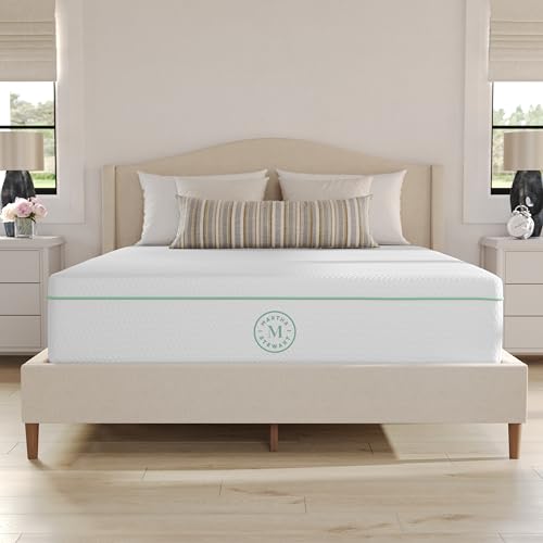 Martha Stewart SleepComplete Queen Mattress in a Box, Medium-Firm Triple-Action Cooling Gel Memory Foam Mattress, Removable Coolweave Jacquard Cover, 12", White