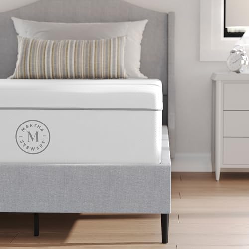 Martha Stewart SleepComplete Twin Mattress in a Box, Firm Pocket Spring and Foam Hybrid Mattress, Dual-Action Cooling, 5-Way Zoning, Coolweave Cover, 12 ", White