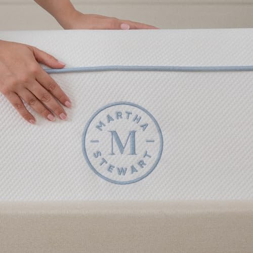 Martha Stewart SleepComplete Queen Mattress in a Box, Medium-Firm Pocket Spring and Foam Hybrid Mattress, Dual-Action Cooling, 5-Zones, Coolweave Cover,12", White