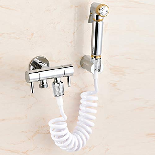 Spring Tube, Flexible Shower Hose for Water Plumbing Toilet Bidet Sprayer BathroomGarden Tools Muslim Parts & Connectors (White)