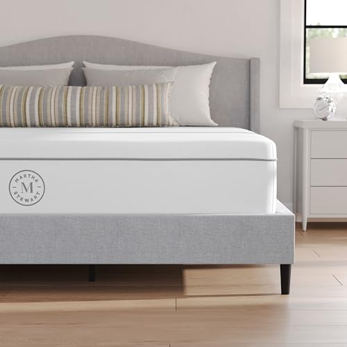 Martha Stewart SleepComplete King Mattress in a Box, Firm Pocket Spring and Foam Hybrid Mattress, Dual-Action Cooling, 5-Way Zoning, Coolweave Cover, 12 ", White