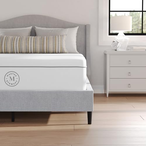 Martha Stewart SleepComplete Full Mattress in a Box, Firm Pocket Spring and Foam Hybrid Mattress, Dual-Action Cooling, 5-Way Zoning, Coolweave Cover, 12 ", White