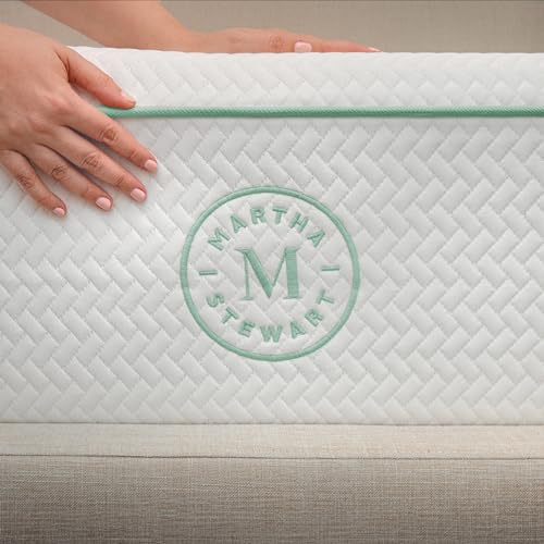 Martha Stewart SleepComplete Queen Mattress in a Box, Medium-Firm Triple-Action Cooling Gel Memory Foam Mattress, Removable Coolweave Jacquard Cover, 12", White