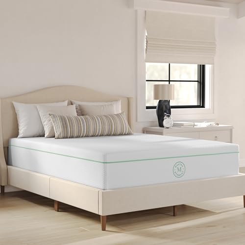 Martha Stewart SleepComplete Queen Mattress in a Box, Medium-Firm Triple-Action Cooling Gel Memory Foam Mattress, Removable Coolweave Jacquard Cover, 12", White