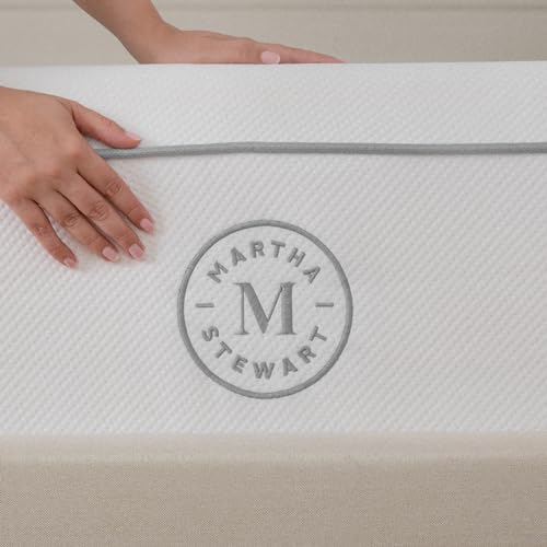 Martha Stewart SleepComplete Twin Mattress in a Box, Firm Pocket Spring and Foam Hybrid Mattress, Dual-Action Cooling, 5-Way Zoning, Coolweave Cover, 12 ", White