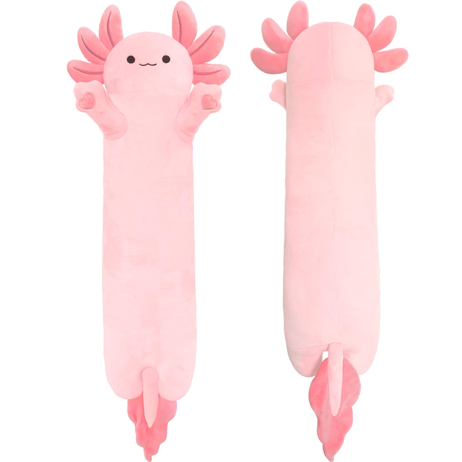 YUNCOL Axolotl Plush,Long Axolotl Plush Toys Pillow,19.6 Inch Cute Axolotl Stuffed Animal,Axolotl Plush Toy Gift for Girls Boys