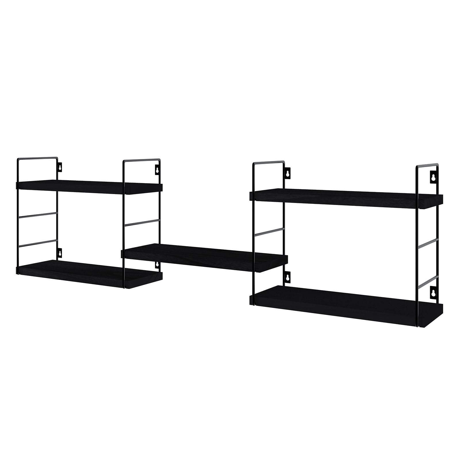 Eifiwot Floating Wall Shelves, Wooden partitions,Wall-Mounted Storage Rack, Various Combinations can be Adjusted, Suitable for Bedroom, Living Room, Office, or Any Other Space it Might fit (Black)