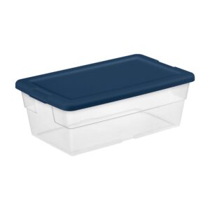 Sterilite Stackable 6 Quart Home Storage Box with Handles and Lid for Efficient, Space Saving Household Storage and Organization, (10 Pack)