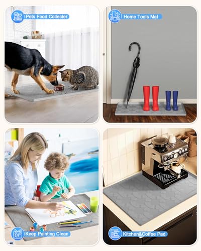 Waterproof Under Sink Mat for 34" x 22" Cabinet Protector, Silicone Sink Mat for Kitchen and Bathroom, Easy to Clean Kitchen Cabinet Liner Under Sink Drip Tray for Leaks