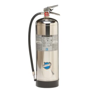 Buckeye 50000 2.5 Gallon Stainless Steel Water Fire Extinguisher with Wall Hook and Amerex 809 Steel Heavy Duty Fire Extinguisher Bracket