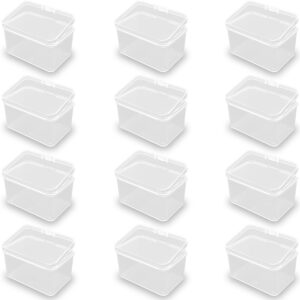 farmer mani rectangular clear plastic organizer storage box containers 2.95x1.97x1.77 in,small containers, small plastic containers pack of 12