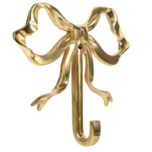 bow hook for wall decorative bowknot hook gold coat hooks wall peg hook bow hanging hook towel hook brass bow hook for home (3.62x3.54x0.79in,gold)