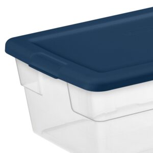 Sterilite Stackable 6 Quart Home Storage Box with Handles and Lid for Efficient, Space Saving Household Storage and Organization, (10 Pack)