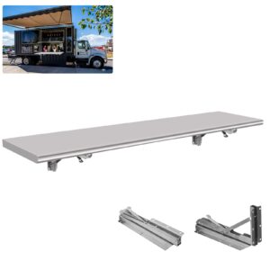 sidasu 50" l x 12''w stainless steel concession shelf,folding shelf stainless steel food shelf stand serving for concession serving window, restaurant and bar