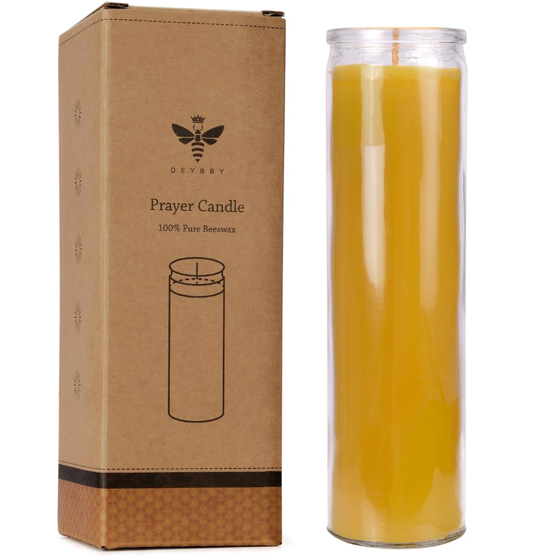 Beeswax Prayer Meditation Devotional Candle-Vigil Altar Candle, 90-100 Hours Burning