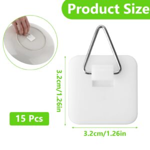 Gjinxi 15PCS Invisible Adhesive Plate Hangers, Wall Plate Hanger Display Holder, 1.25 Inches Vertical Plate Holders for The Wall Hooks, Picture Hanger Hanging Hooks for Decorative Plates and Wall Art