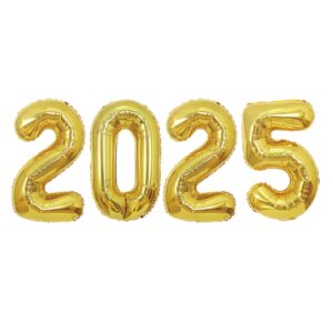 16 inch 2025 balloons number 2025 foil balloons for new years eve party supplies anniversary party graduation decorations home office decoration, gold