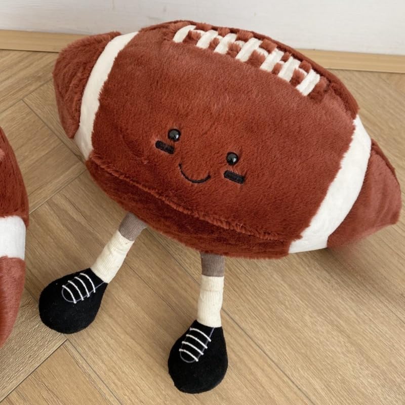 XIZHI 13" Cute Football Plush Toys Soft Stuffed Sport Throw Pillow Plush Ball Gift for Kids Birthday and Christmas Decoration (Rugby)