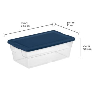 Sterilite Stackable 6 Quart Home Storage Box with Handles and Lid for Efficient, Space Saving Household Storage and Organization, (10 Pack)