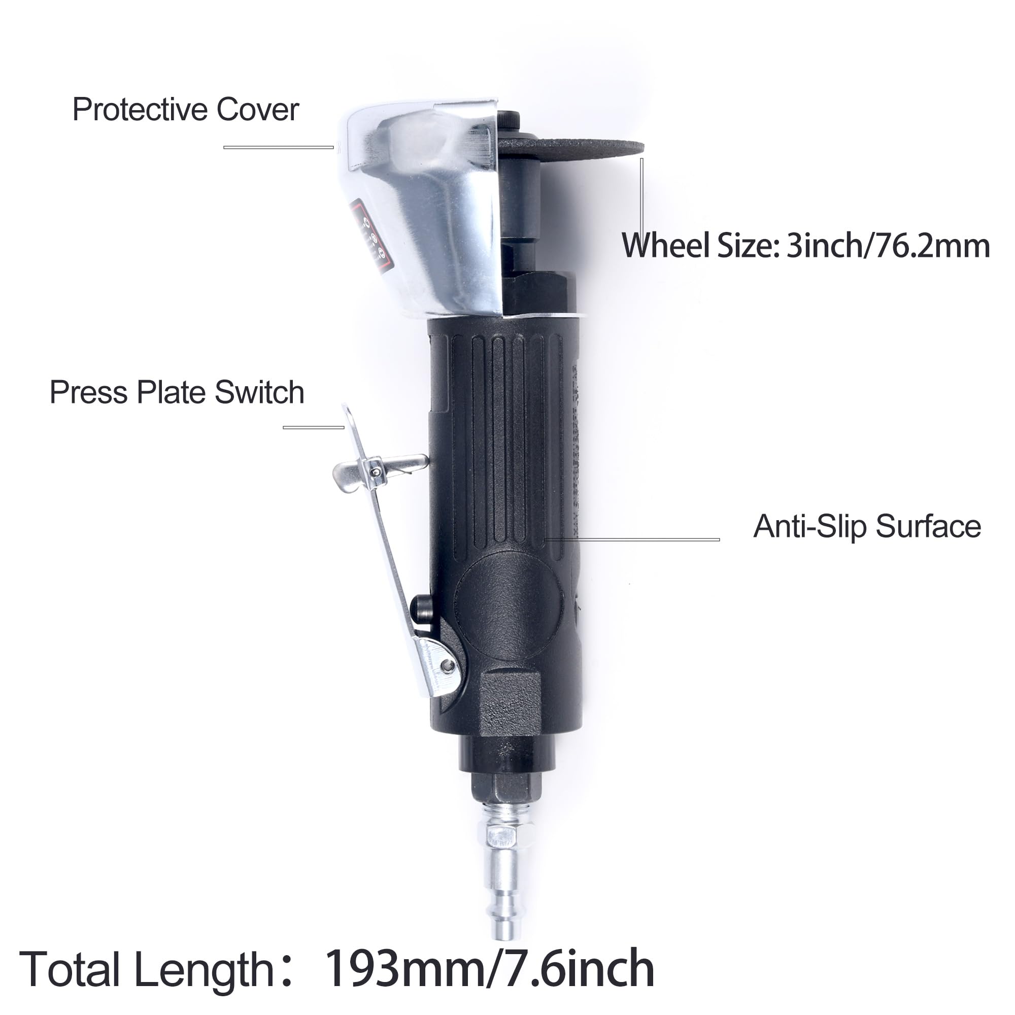 3-Inch Air Cut Off Tool, 3" High-Speed Air Cutter, Pneumatic Metal Cutter 20000 RPM, 6Pcs Cut-off Wheel Grinder Sheets Included