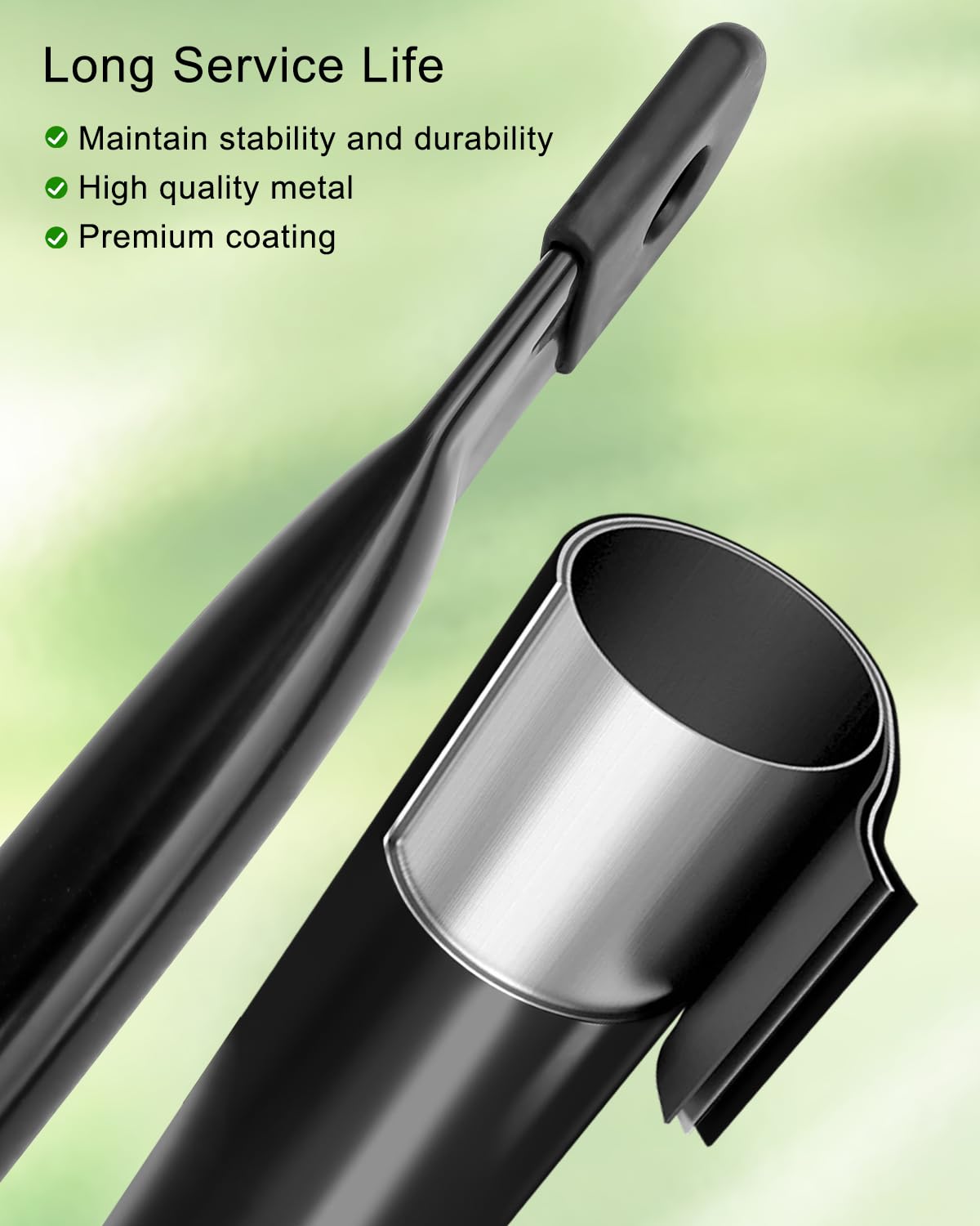 2 Pcs 80cm/31.5inch Garden Swing Replacement Rods for Hanging Swing Seat to Frame, Black Metal Round Rods