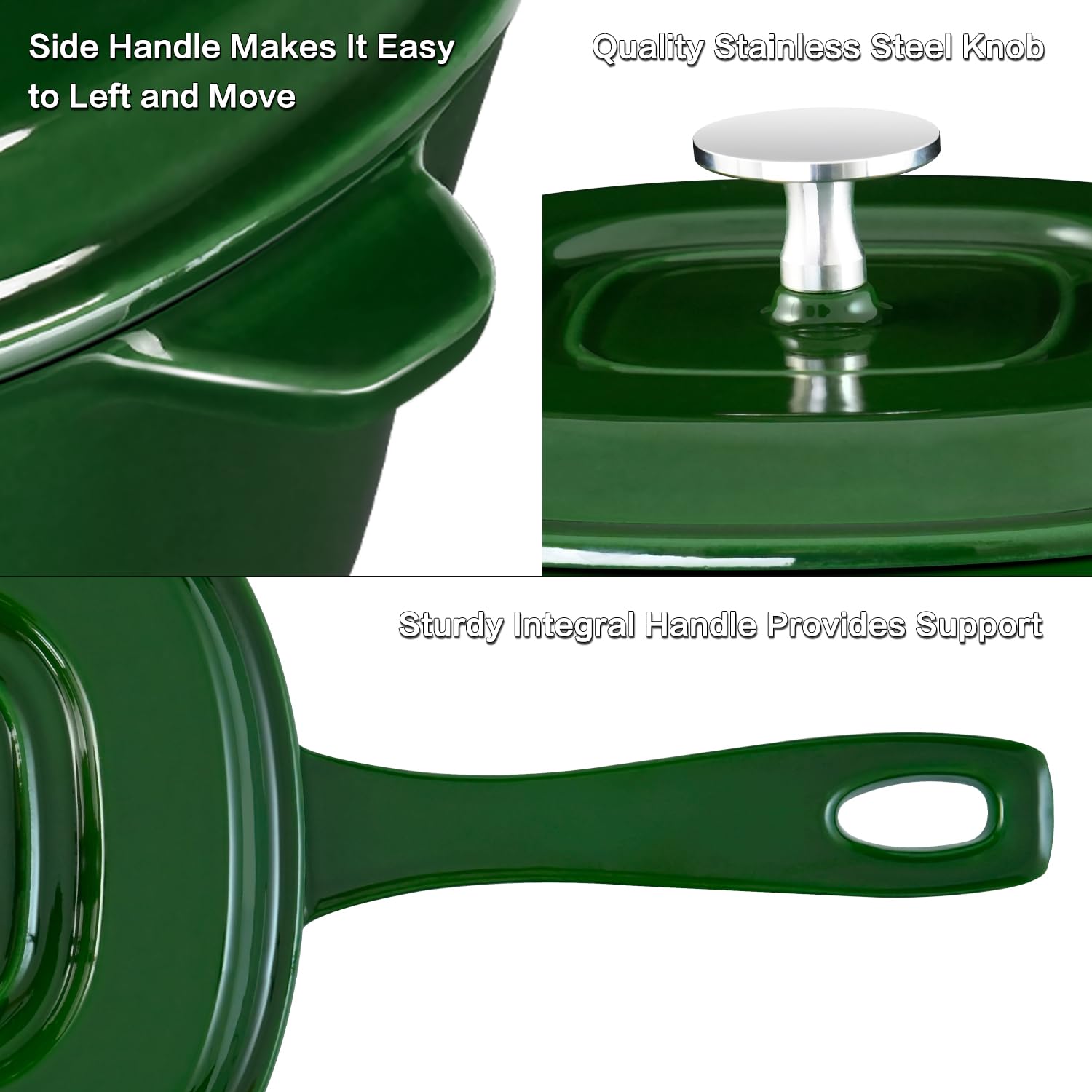 Flavehc Cast Iron Sauce Pan With Lid 2 Quart Cast Iron Saucepan Green Enameled Cast Iron Sauce Pot Oven Safe