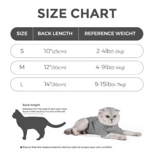 Dotoner Cat Surgery Recovery Suit for Female Male Anti-Licking Pet Surgical Pajamas Long Sleeve Prevent Shedding Cat Spay Recovery Suit&E Collar Alternative Bodysuit for Cats