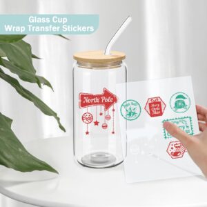 WHEATHUSK 20 Pack Glass Cups with Bamboo Lids and Glass Straws 16oz Clear Glass Tumblers Beer Can Shaped Drinking Glasses Iced Coffee Cups, Cute Tea Cups for Whiskey, Soda, Cocktail, Gift