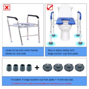 NexusSmash Raised Toilet Seat with Handles, Wide Padded Toilet Seat Risers for Seniors & Handicap, Stand Alone Toilet Safety Chair, Elevated Toilet Riser, Support 450lbs