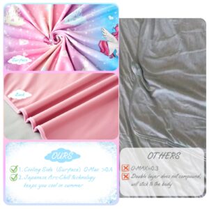 UOMNY Cooling Blanket for Hot Sleepers,Cooling Blanket for Kids, Blanket Unicorn Castle Toys Gift for Girls,Q-Max>0.4 Arc-Chill Cooling Fibe, Summer Cool Blanket,50"x60"