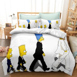 jewoss simpsons 3-pcs bedding set (1 duvet cover + 2 pillow case) bedroom decoration soft comfortable breathable bedding set (twin), style6, xsp18