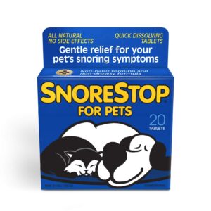 SnoreStop for Pets 20 Chewable Tablets I Natural Anti-Snoring Solution I Snore Relief for Dogs Cats I Stop Snoring Aid I Sleep Remedy I Device Free I Helps Stop Snores I Anti-Snore Aid (3 Pack)