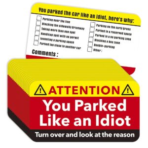 160psc you parked like an idiot business cards bad parking cards 3.5"x2" multi reasons violation stocking stuffers for adults