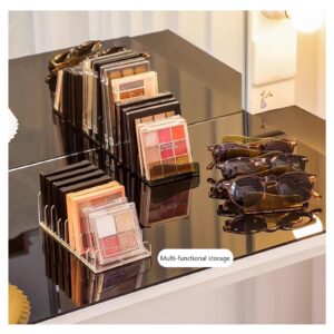 OVINEG Makeup Palette Organizer,Acrylic Eyeshadow Palette Pallet Holder,7 Sectons BPA Free Divided Make Up Blush,Contour Storage Holder Cosmetic Eye Shadow Display Stand Clear Rack Vanity Holder-2Pcs