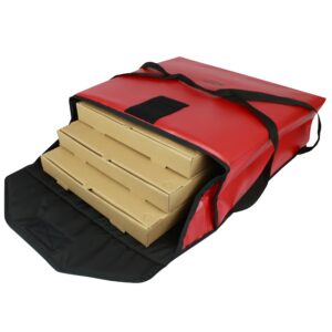 Sterno Delivery Insulated Vinyl Delivery Pizza Carrier, Small, 17" x 17" x 7" - Holds (3) 16" Pizzas