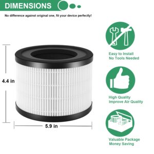 Skydiras AP-S0610L Air Purifier Filter Replacement, Compatible with MOOKA AP-S0610L Air Cleaner Purifier, 3-IN-1 H13 True HEPA & Activated Carbon Filter & Pre-Filter, 2 Pack