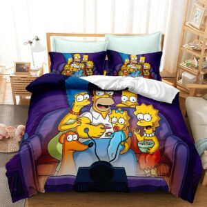 jewoss simpsons 3-pcs bedding set (1 duvet cover + 2 pillow case) bedroom decoration soft comfortable breathable bedding set (twin), style6, xsp18