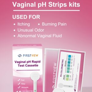 Vaginal pH Test Strips, Feminine Health Vaginal pH Test Strips Kits for Bacterial Vaginitis, Trichomonas Vaginitis, pH Balance for Women- 15pcs