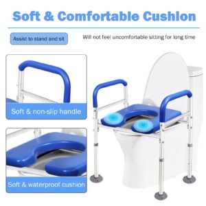 NexusSmash Raised Toilet Seat with Handles, Wide Padded Toilet Seat Risers for Seniors & Handicap, Stand Alone Toilet Safety Chair, Elevated Toilet Riser, Support 450lbs