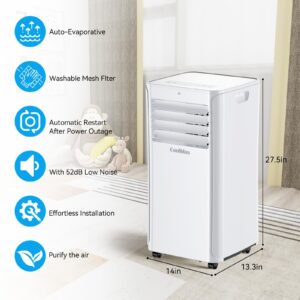 12000 BTU Portable Air Conditioners Cool Up to 550 Sq.Ft,3-in-1 AC Unit with Remote Control/LED Display/Installation Kits & Screwdriver/24Hrs Timer for Home/Office,12000BTU