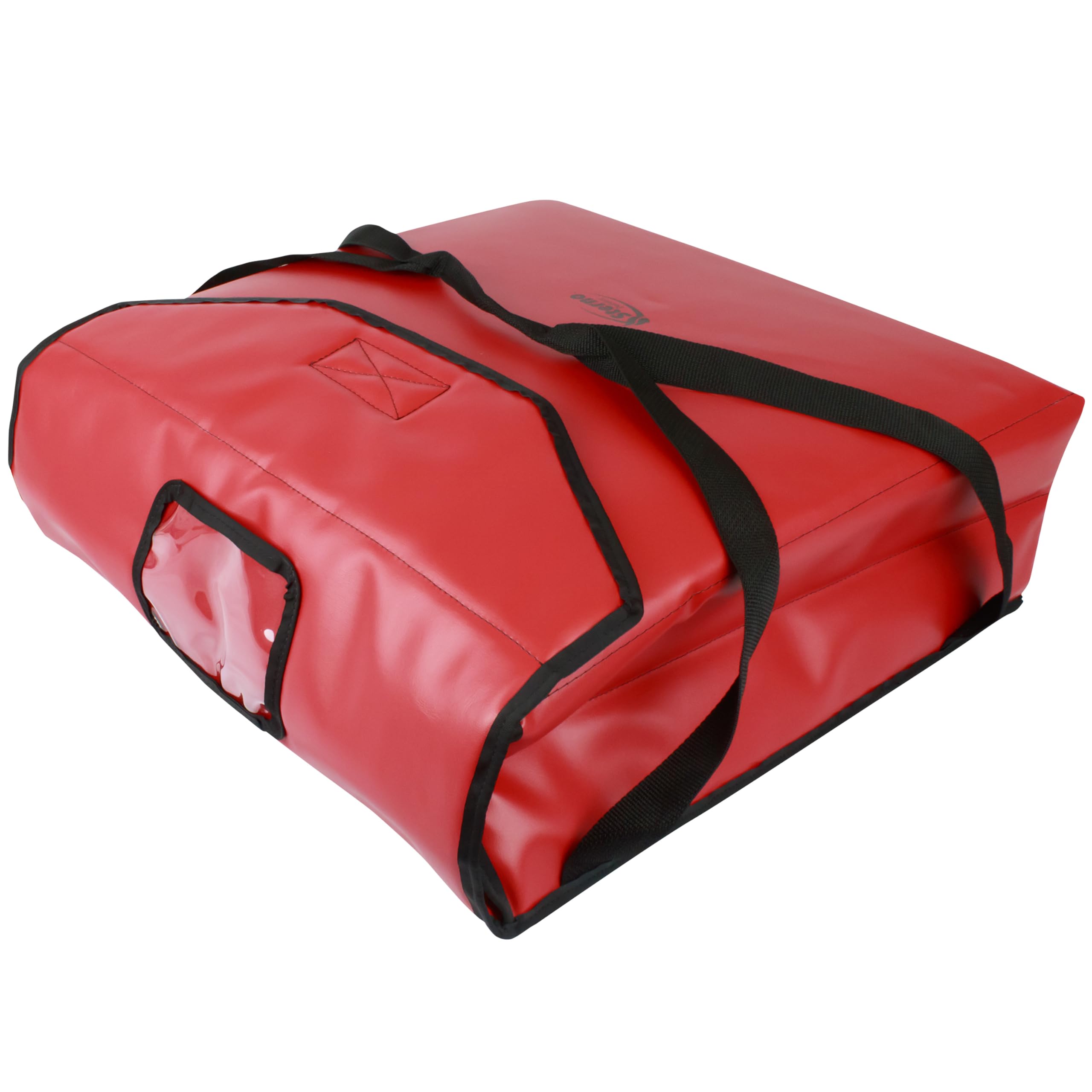 Sterno Delivery Insulated Vinyl Delivery Pizza Carrier, Small, 17" x 17" x 7" - Holds (3) 16" Pizzas